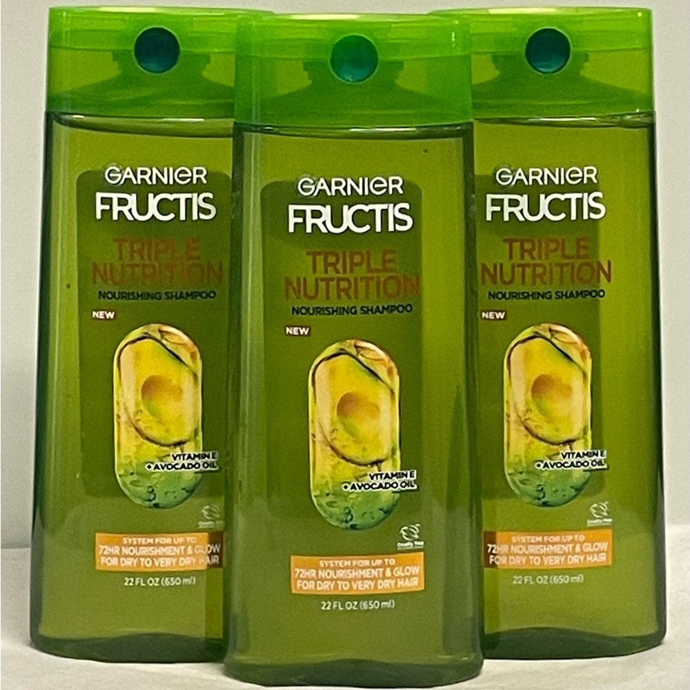 Garnier Fructis Triple Nutrition Nourishing Shampoo - 22 fl oz (Pack of 3)